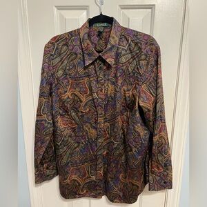 Vintage Ralph Lauren Paisley Blouse .
